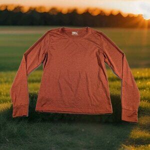 Eddie Bauer Womens Long Sleeve Active  Shirt Maroon Size S